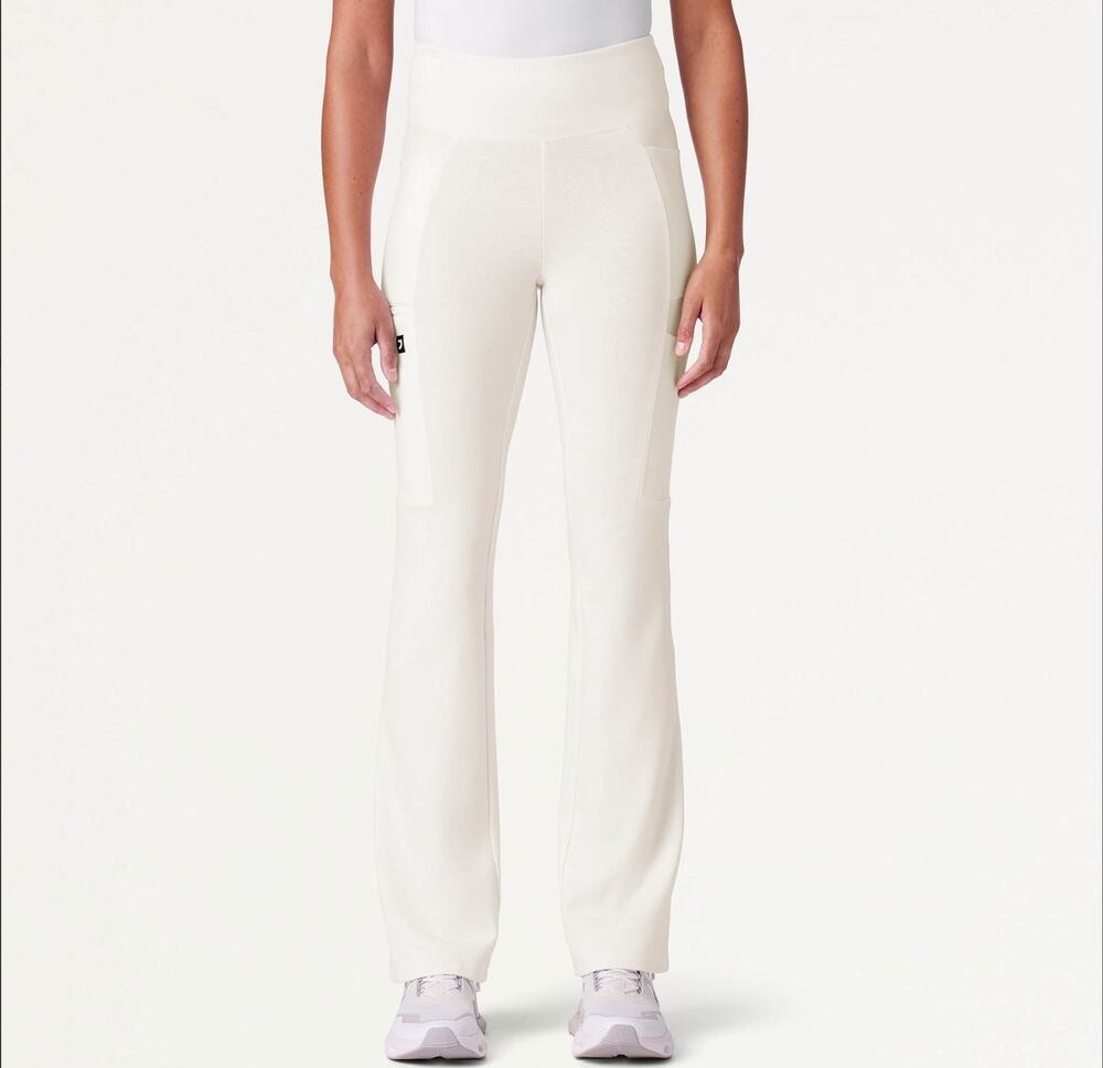 Jaannu Women's Perri UltraSOFT Yoga Scrub Pant Frost-White Uniform Plus Size 3X
